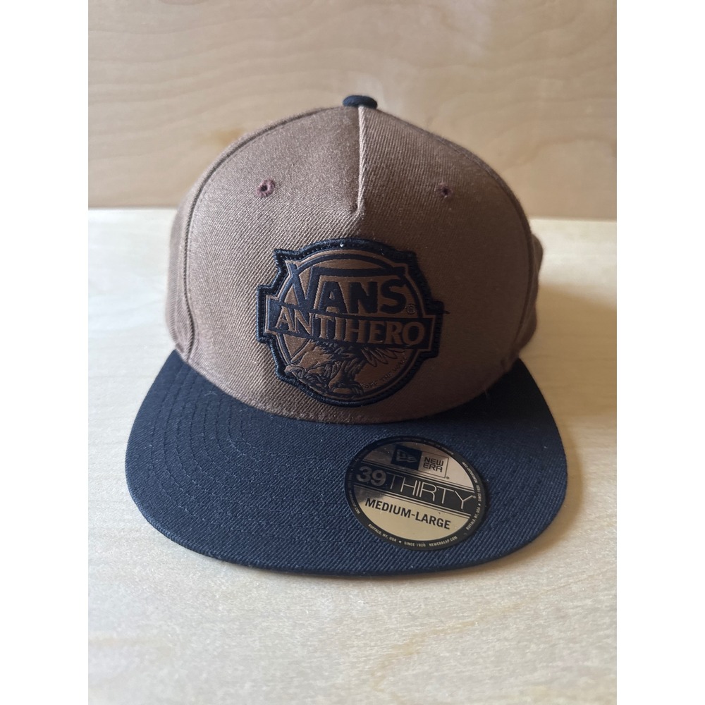 Vans x Anti Hero Snapback Hat Brown Black Yupoong Wool Blend VN-00XWFW6 Mens